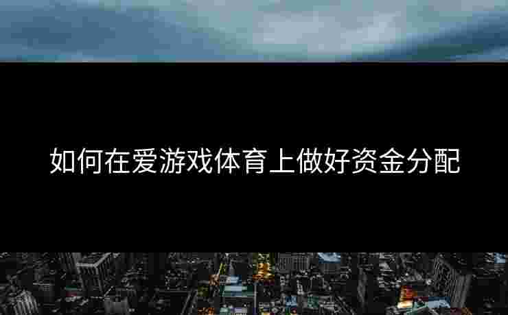 如何在爱游戏体育上做好资金分配