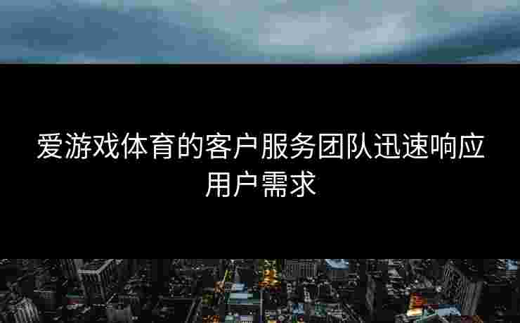爱游戏体育的客户服务团队迅速响应用户需求