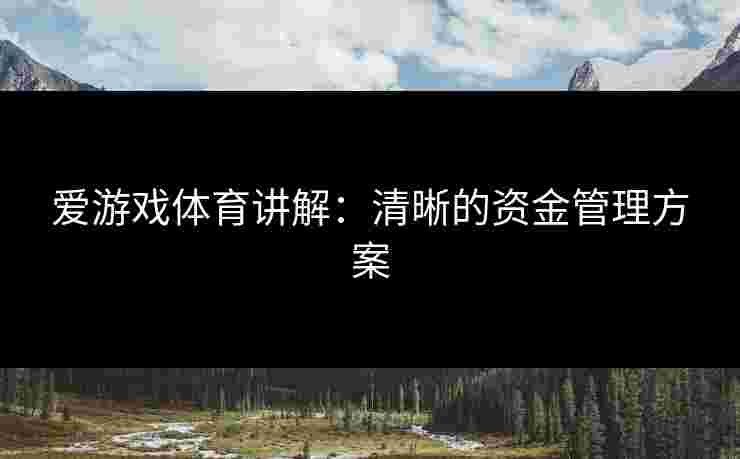 爱游戏体育讲解：清晰的资金管理方案