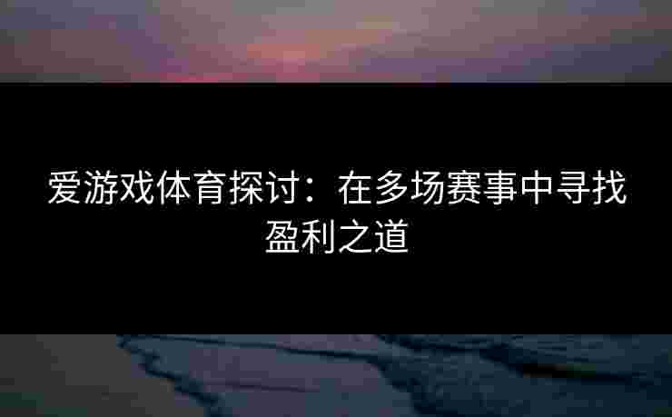 爱游戏体育探讨：在多场赛事中寻找盈利之道